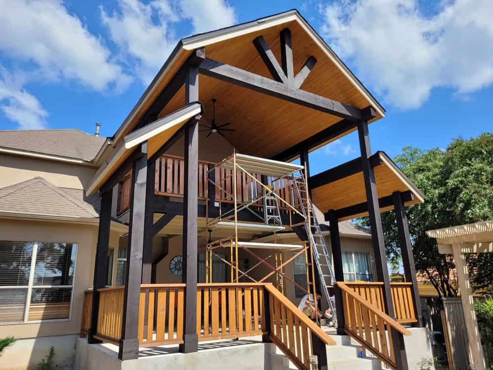 Outdoor structure staining and painting in San Antonio