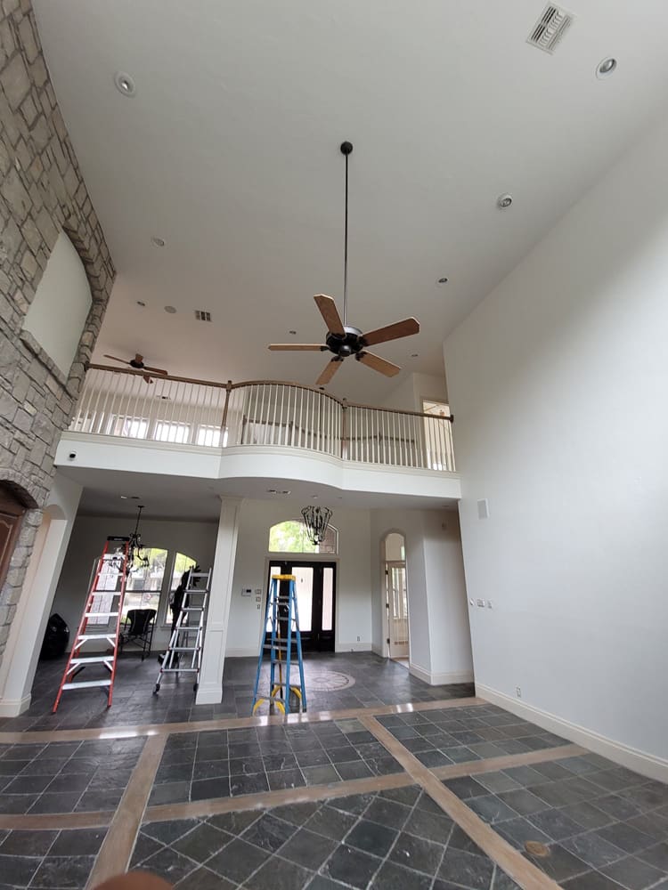 Interior painting of tall ceilings in San Antonio