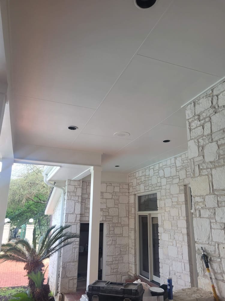 Exterior porch ceiling and trim painting in San Antonio