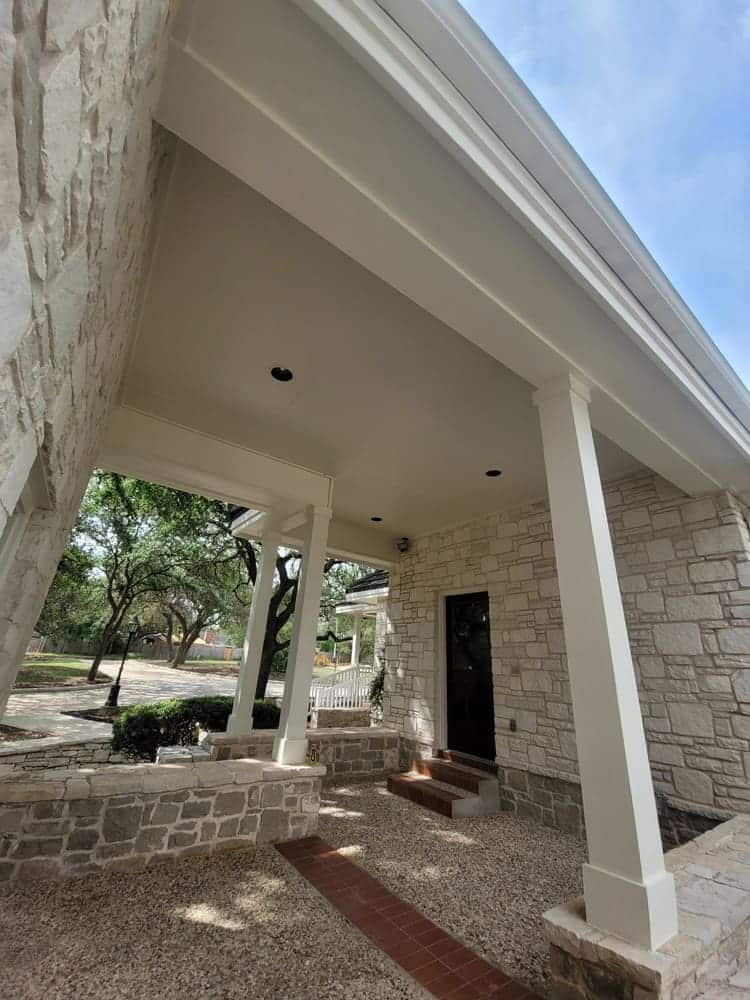 Exterior porch and columns painting in San Antonio