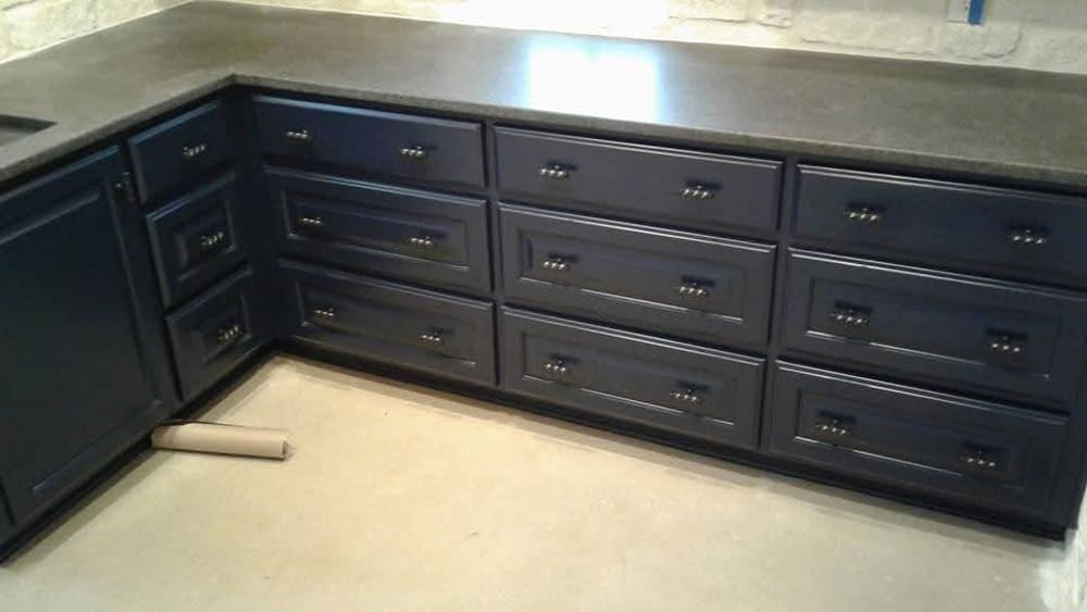 Dark cabinet refinishing in San Antonio