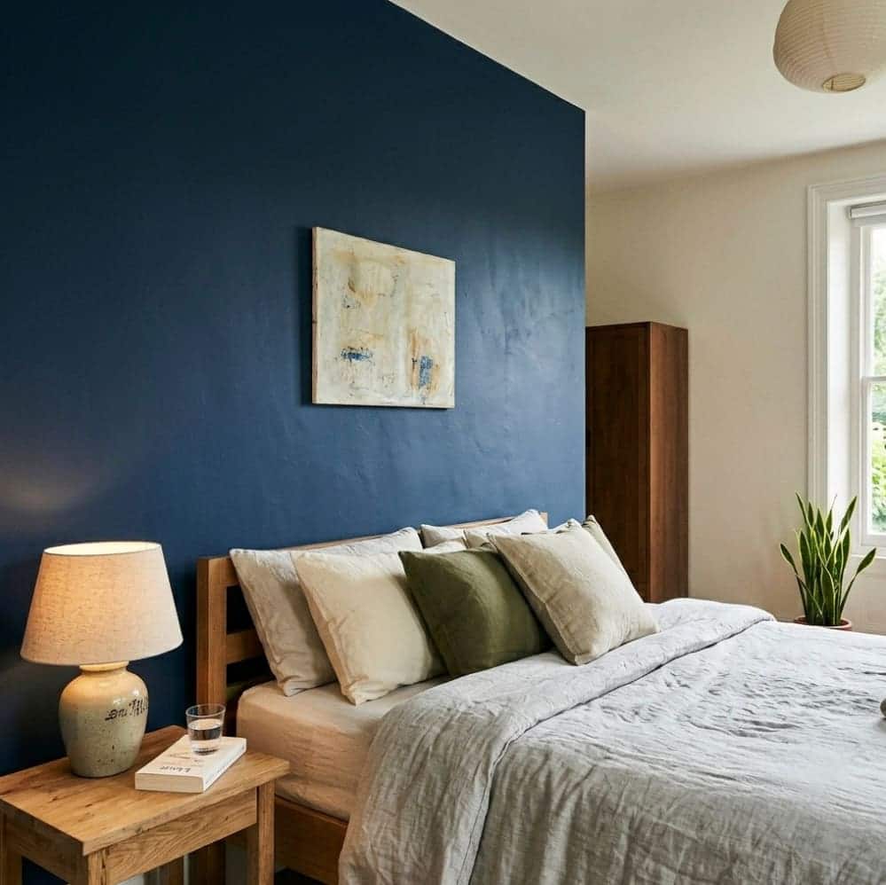 Soft matte paint finish on bedroom walls with no glare