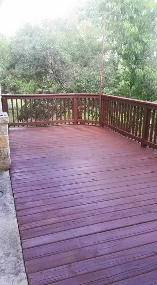 Cedar fence staining project completed